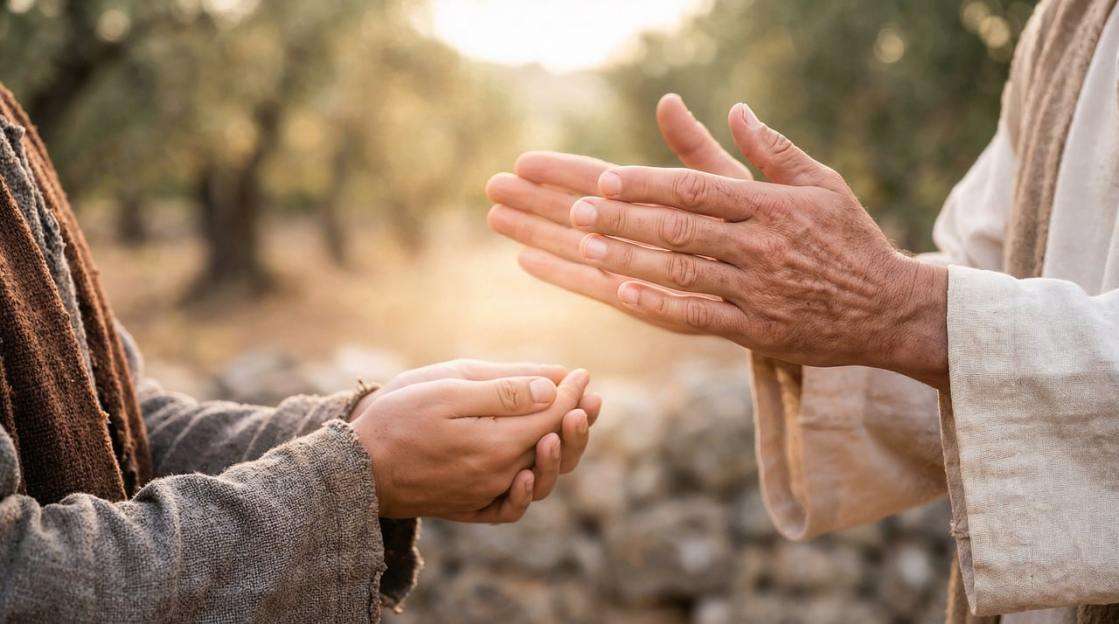 prayer hands light compassion